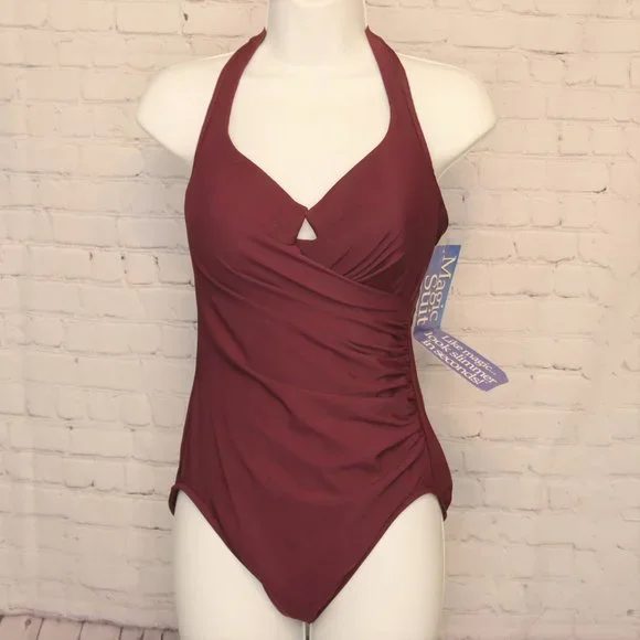 NWT Womens 10 Purple Miracle Suit and Matching Swim Skirt Size M - Picture 2 of 9